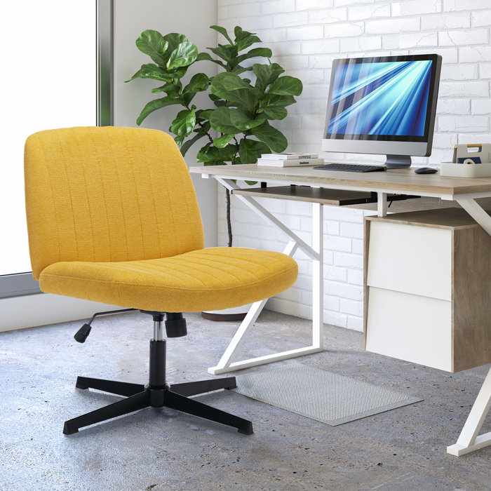 17 Stories Widened Home Office Armless Chair Padded Swivel Midback